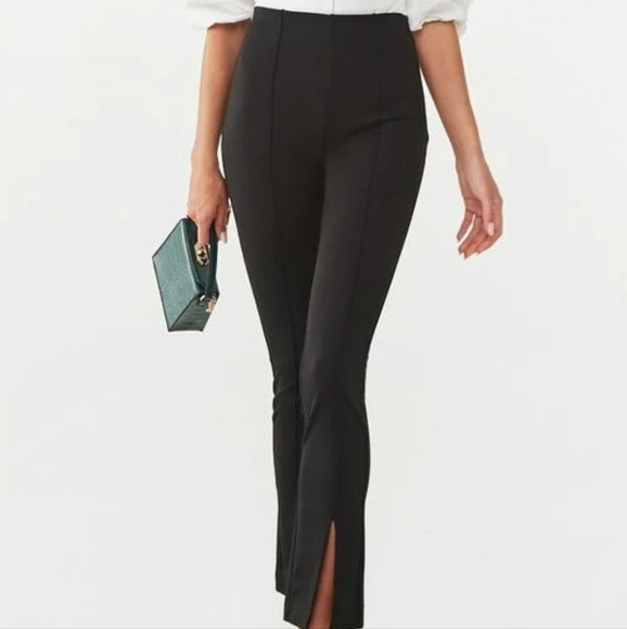 Creased Slit-Hem Pants - Picture 3 of 4